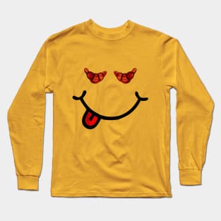 Croissant & Smile (in the shape of a face) Long Sleeve T-Shirt